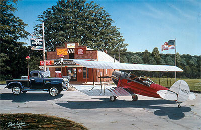 "Vintage Dreams" - Sam Lyons - Waco 10 Aviation Art